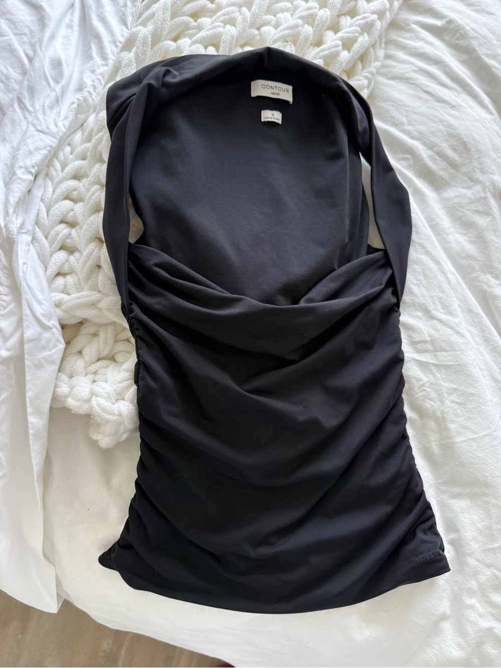 Aritzia Black Flourish Contour Top